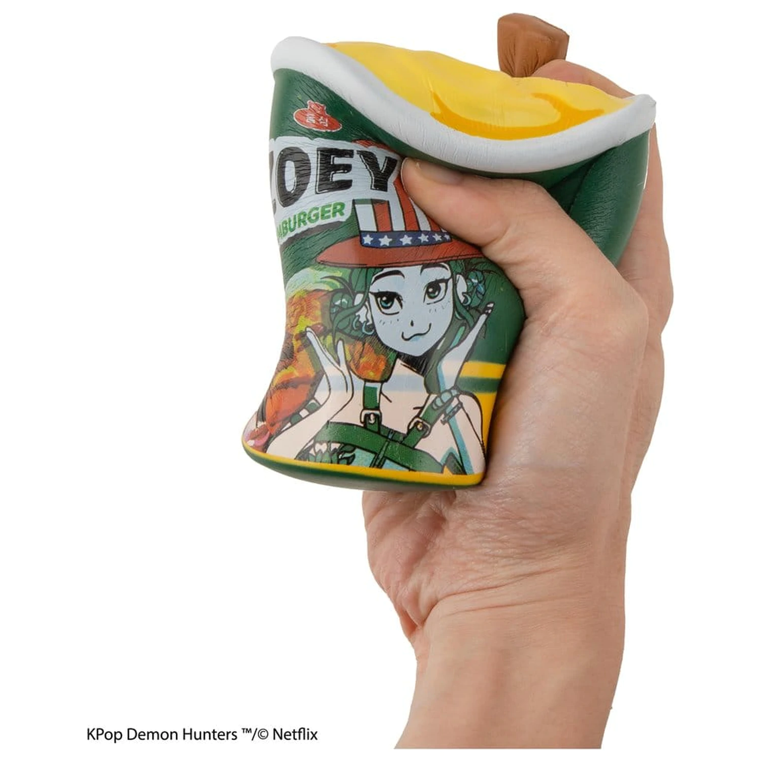 KPop Demon Hunters Squishy Anti Stress Figure Zoey Hamburger Noodles product photo