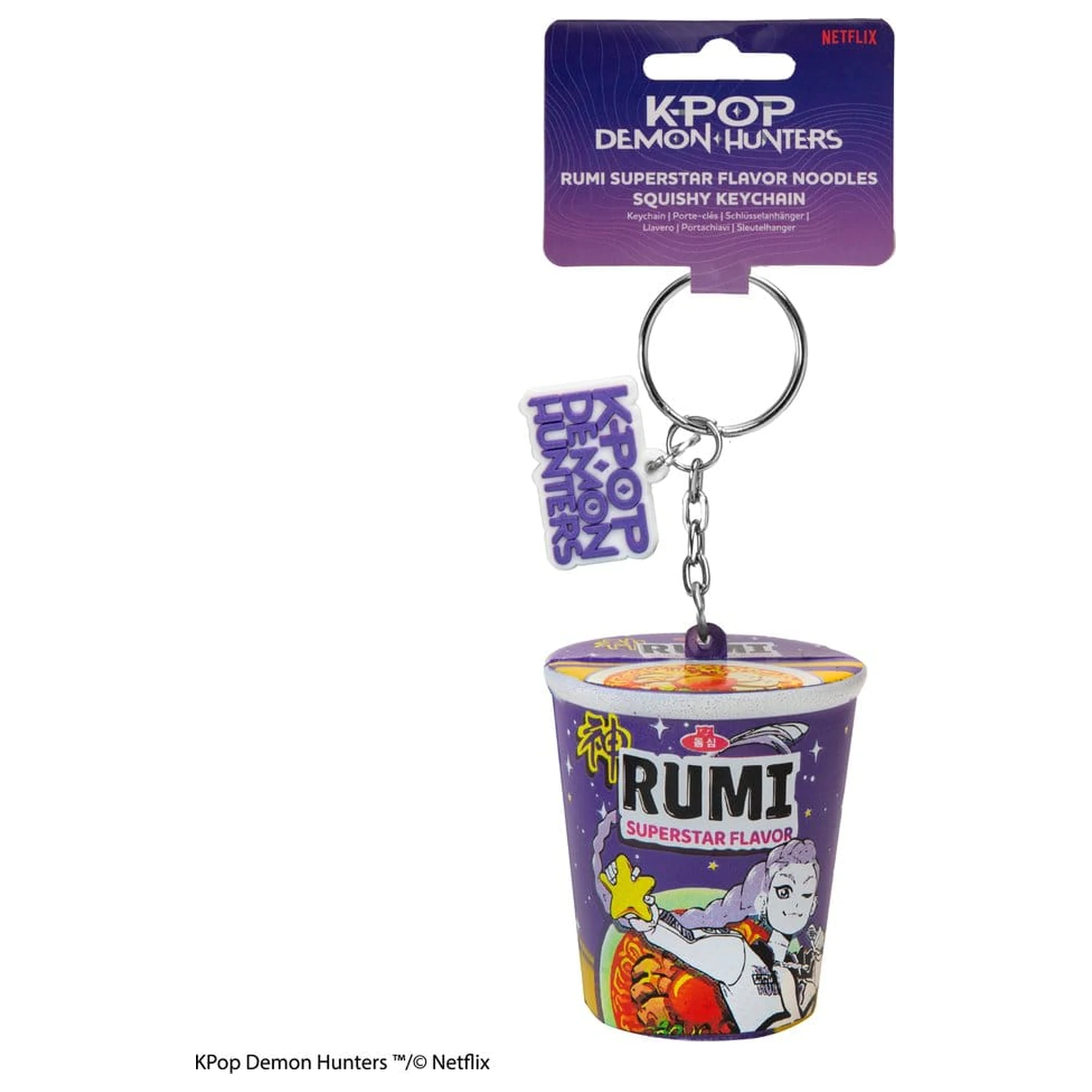 KPop Demon Hunters Squishy Keychain Rumi Superstar Flavor Noodles product photo