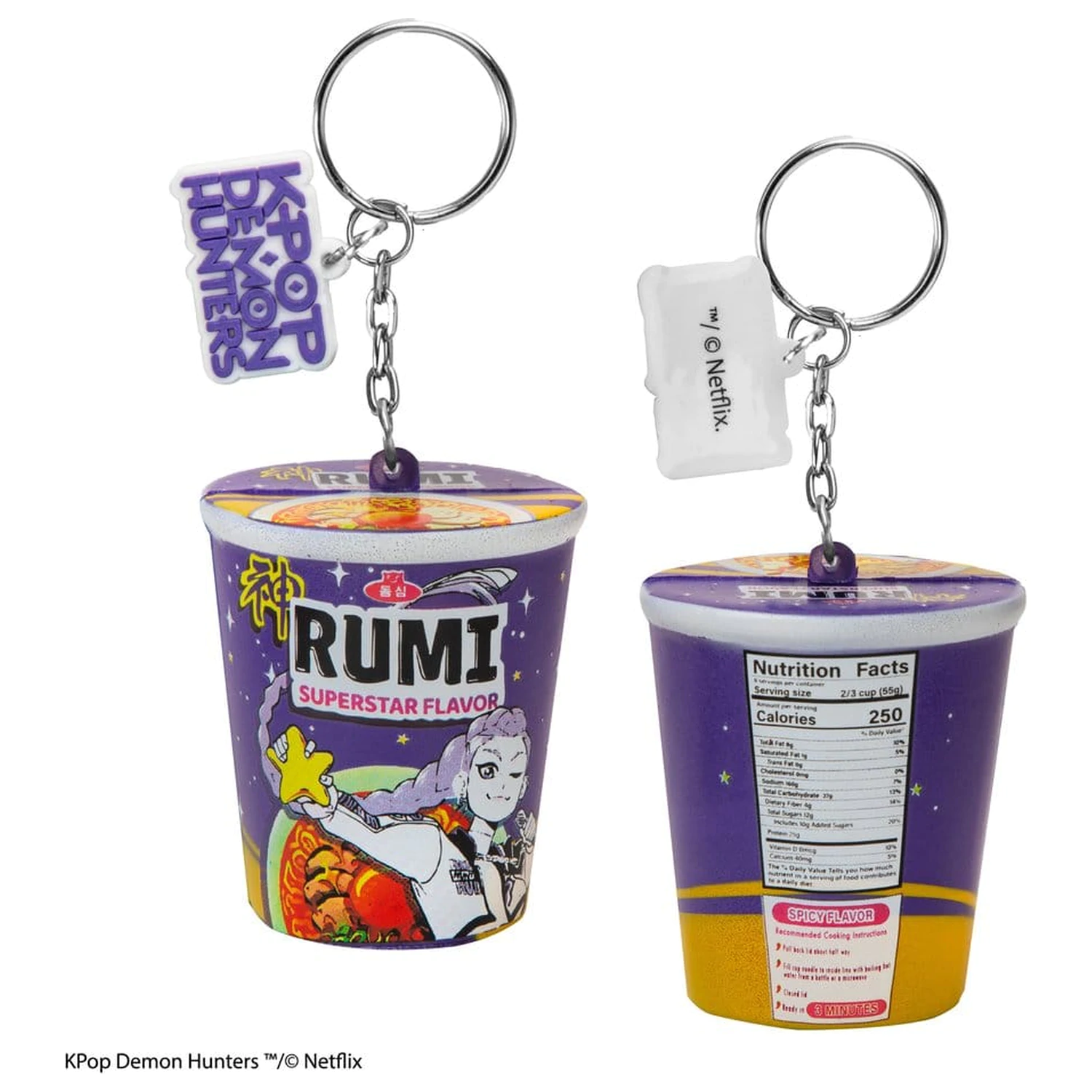 KPop Demon Hunters Squishy Keychain Rumi Superstar Flavor Noodles product photo