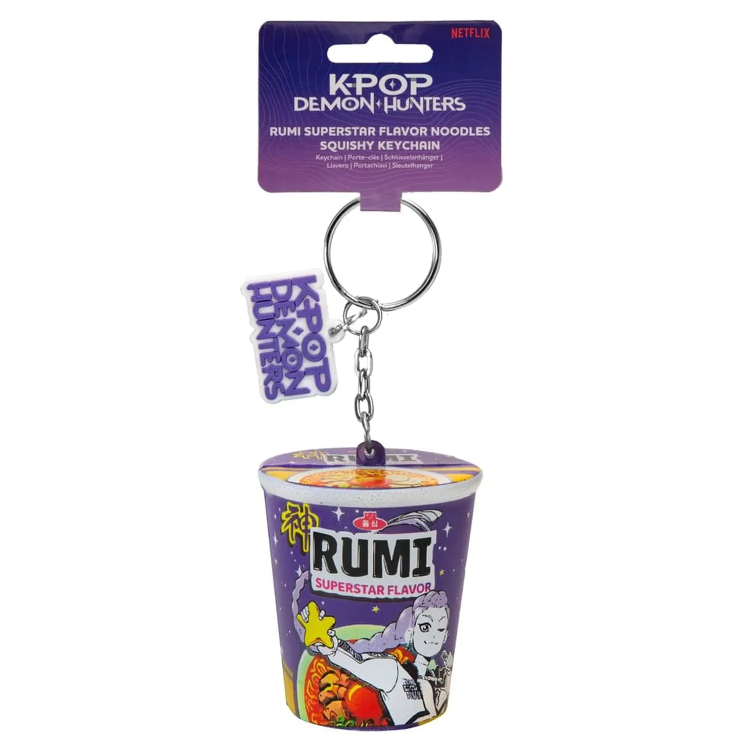 KPop Demon Hunters Squishy Keychain Rumi Superstar Flavor Noodles product photo