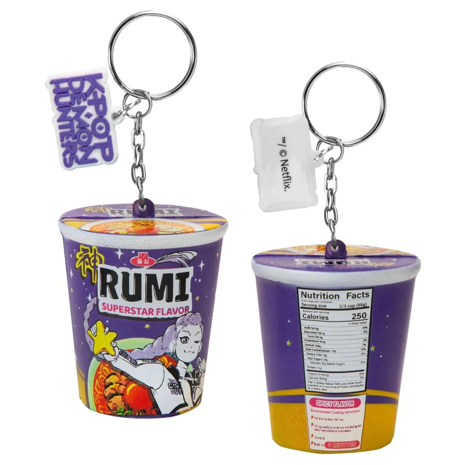 KPop Demon Hunters Squishy Keychain Rumi Superstar Flavor Noodles product photo