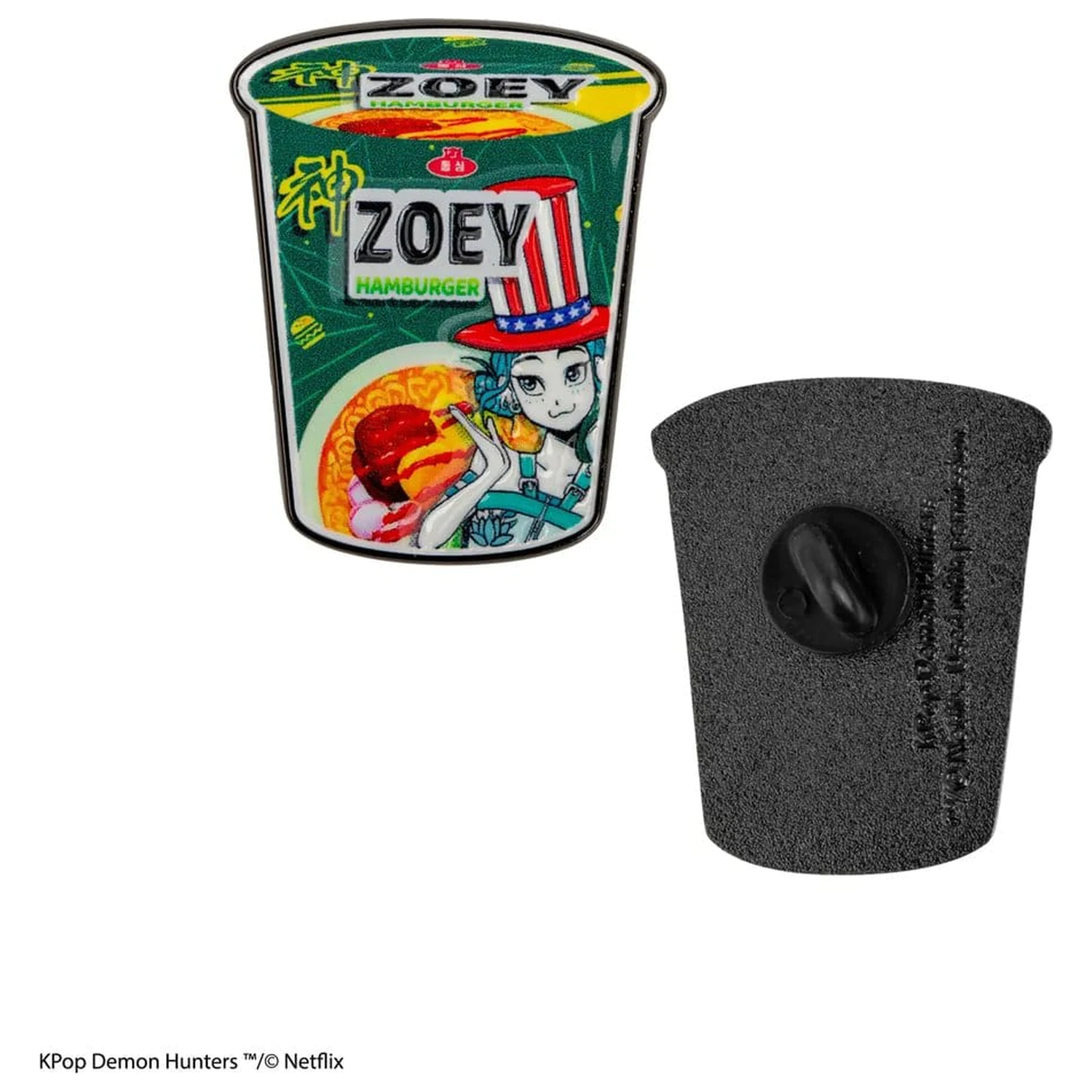 KPop Demon Hunters Pin Zoey Hamburger Noodles product photo