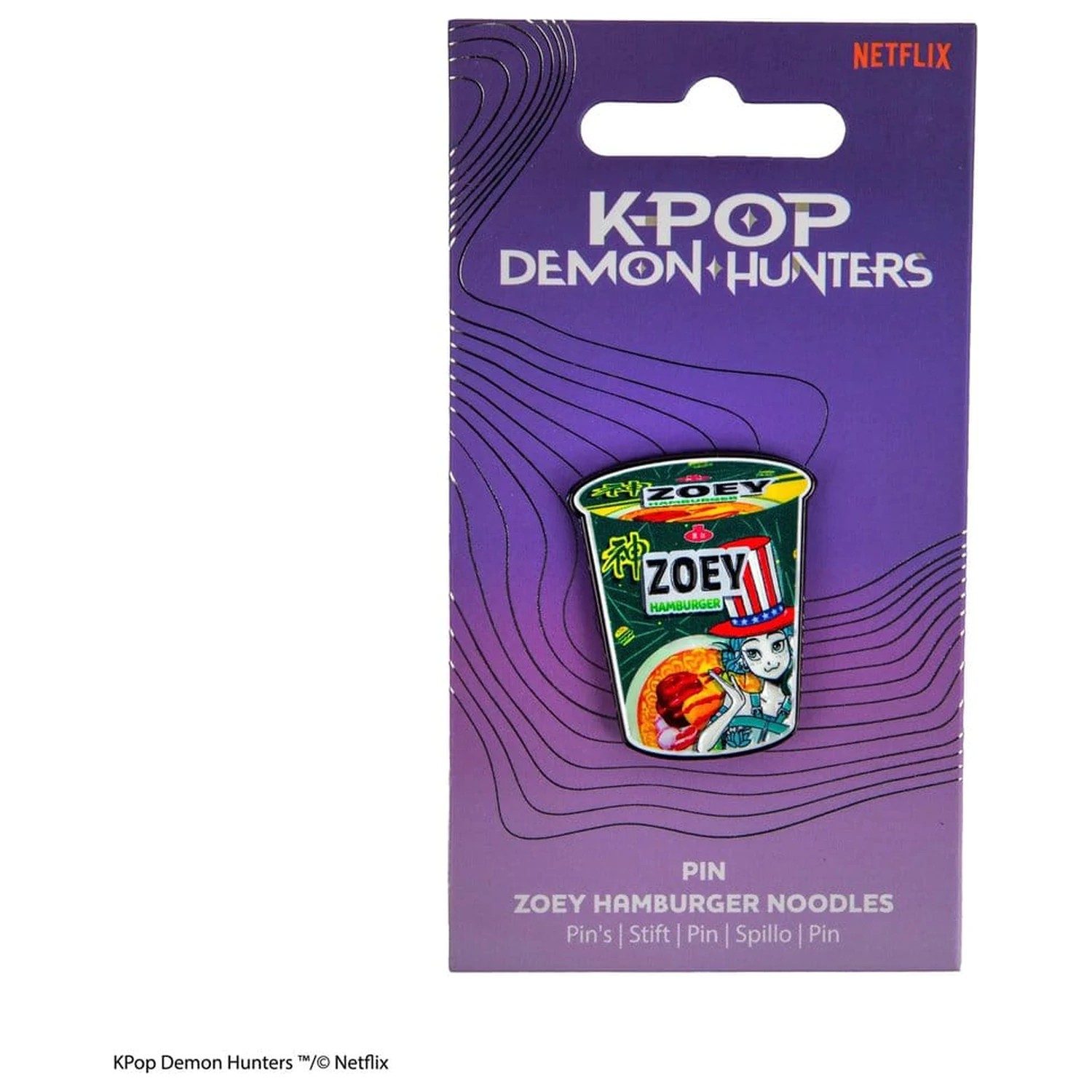 KPop Demon Hunters Pin Zoey Hamburger Noodles product photo