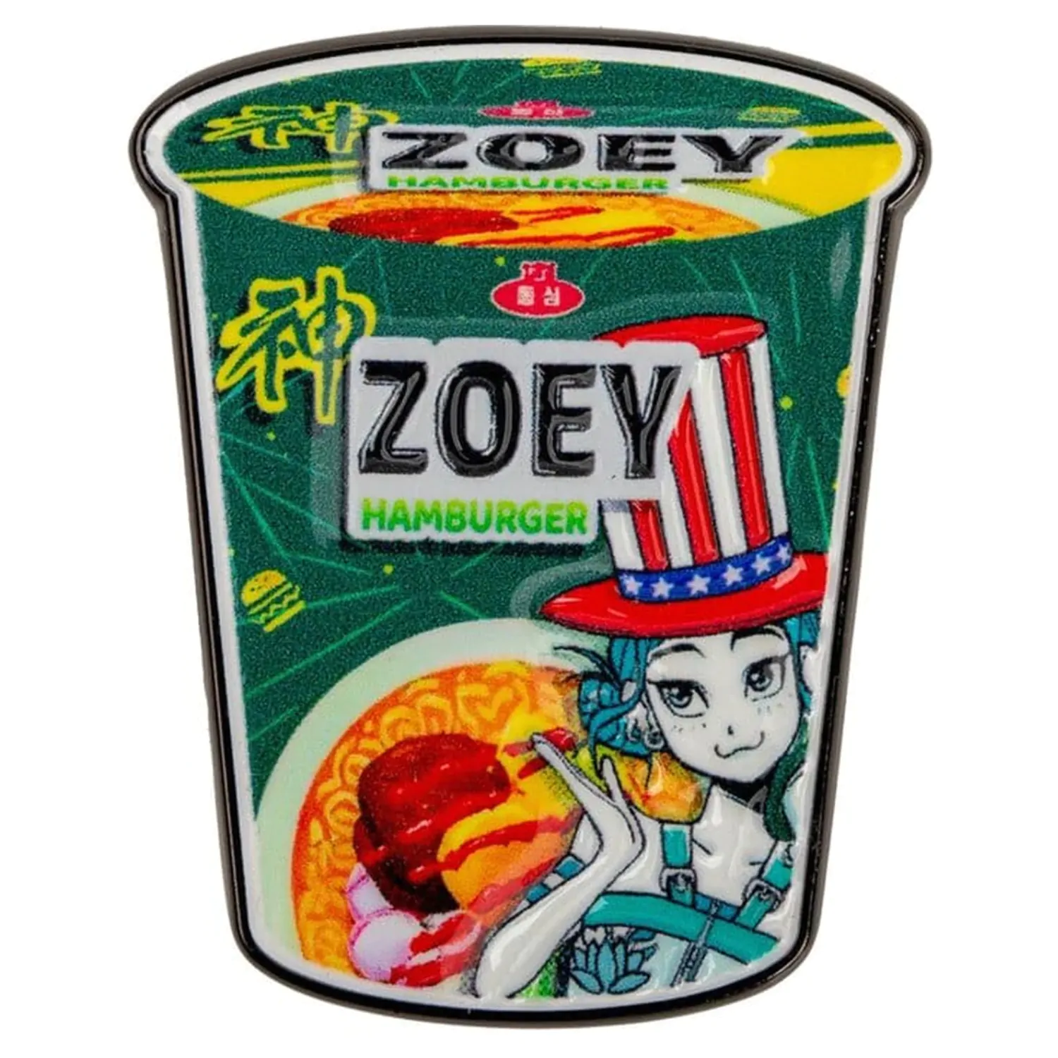 KPop Demon Hunters Pin Zoey Hamburger Noodles product photo