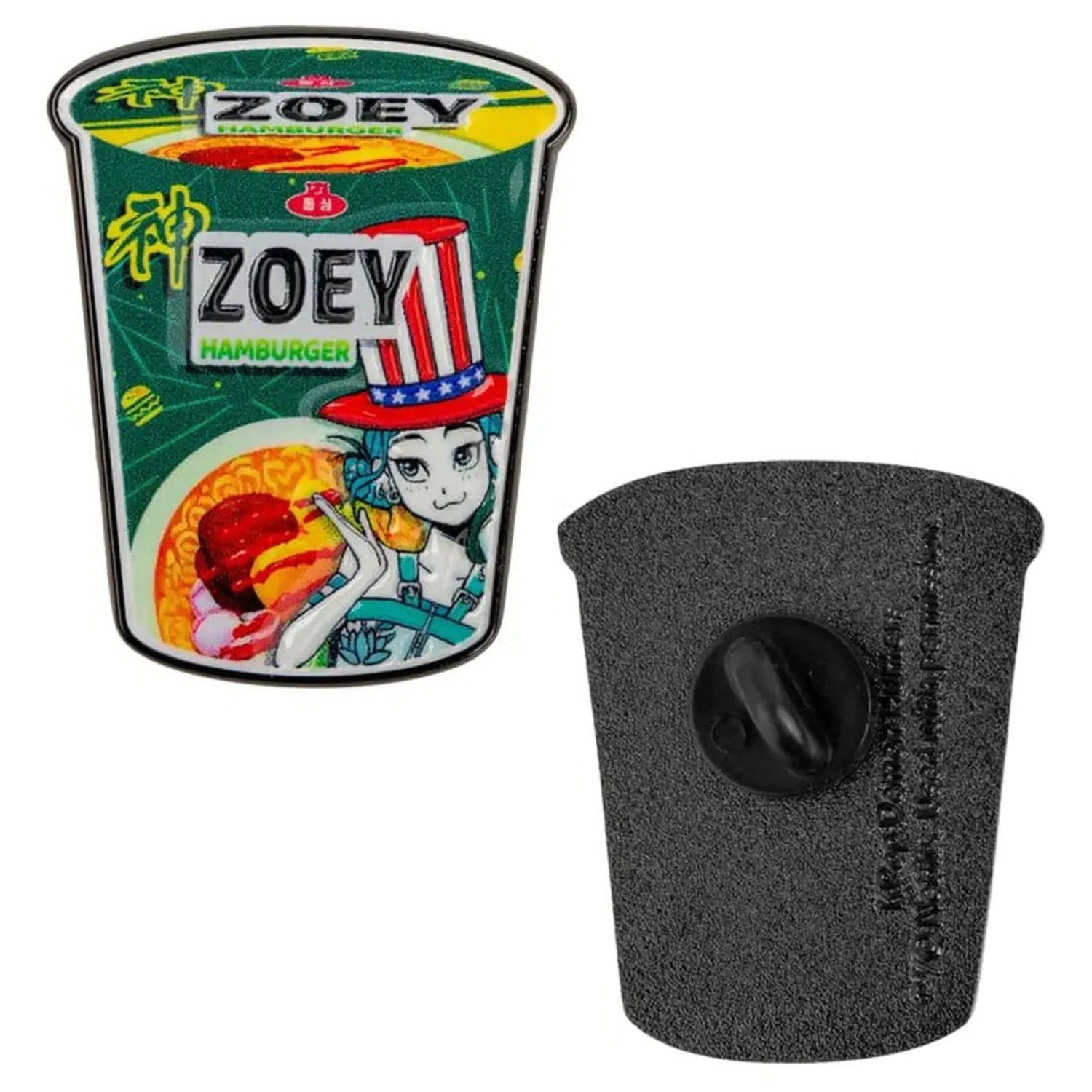 KPop Demon Hunters Pin Zoey Hamburger Noodles product photo