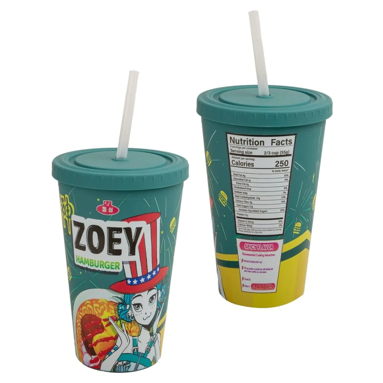 KPop Demon Hunters Tumbler Zoey Hamburger product photo