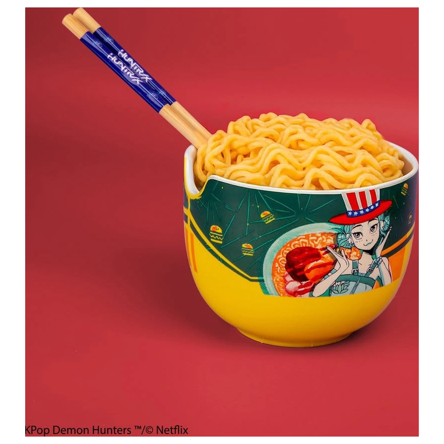KPop Demon Hunters Ramen Bowl with Chopsticks Zoey Hamburger product photo