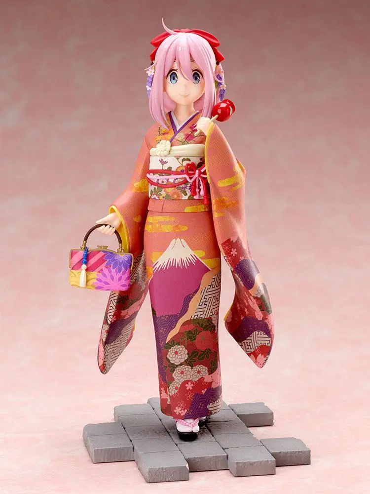 Laid-Back Camp PVC Statue 1/7 Nadeshiko Kagamihara Furisode Ver. 21 cm product photo