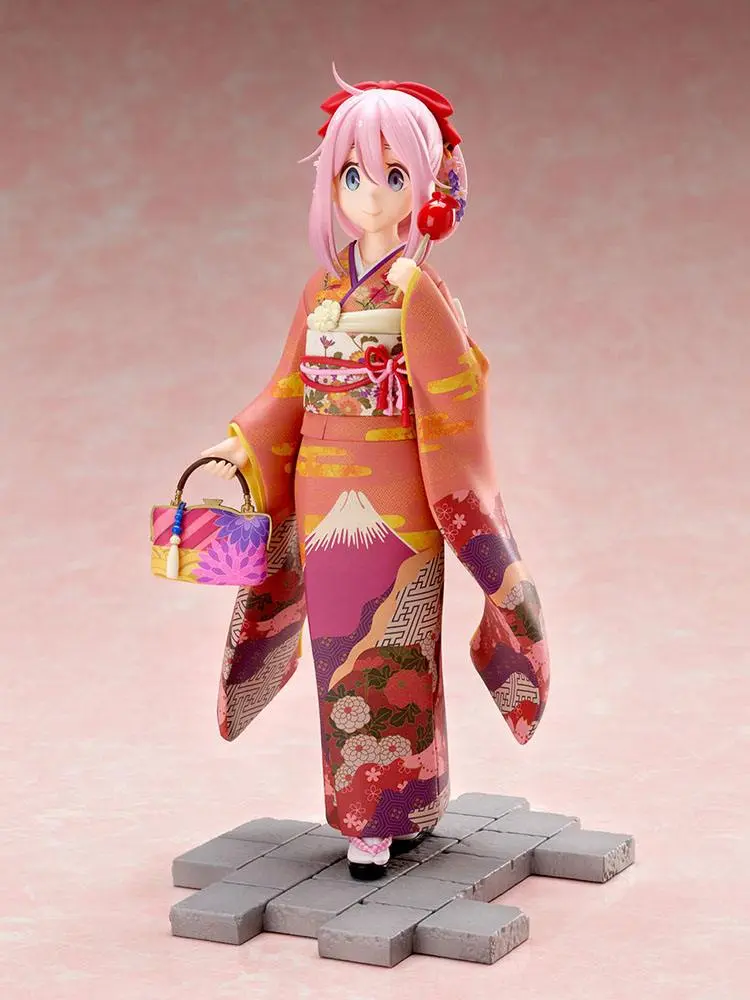 Laid-Back Camp PVC Statue 1/7 Nadeshiko Kagamihara Furisode Ver. 21 cm product photo