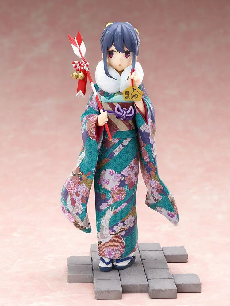 Laid-Back Camp PVC Statue 1/7 Rin Shima Furisode Ver. 21 cm product photo