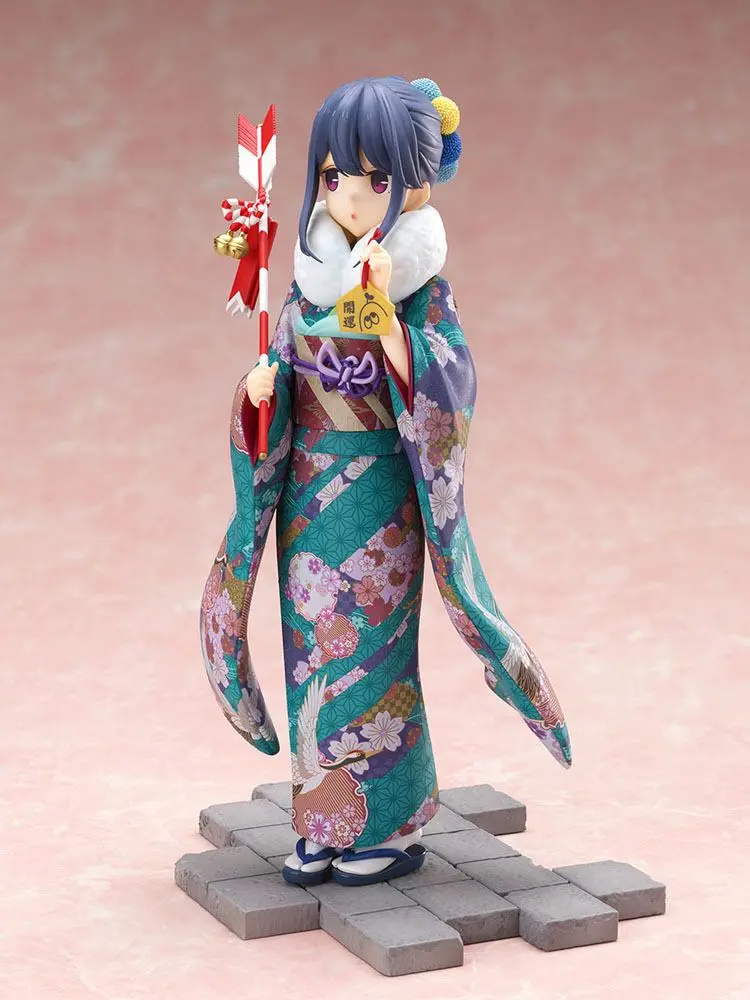 Laid-Back Camp PVC Statue 1/7 Rin Shima Furisode Ver. 21 cm product photo