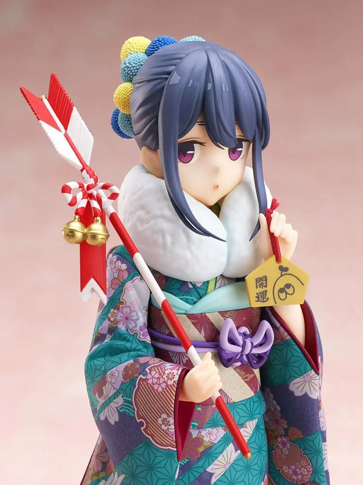 Laid-Back Camp PVC Statue 1/7 Rin Shima Furisode Ver. 21 cm product photo