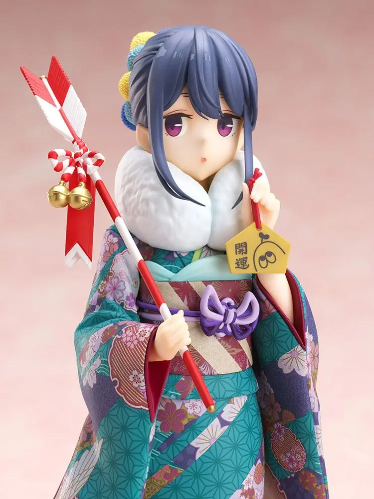 Laid-Back Camp PVC Statue 1/7 Rin Shima Furisode Ver. 21 cm product photo