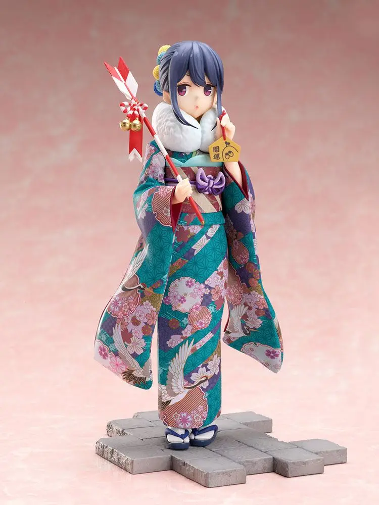 Laid-Back Camp PVC Statue 1/7 Rin Shima Furisode Ver. 21 cm product photo
