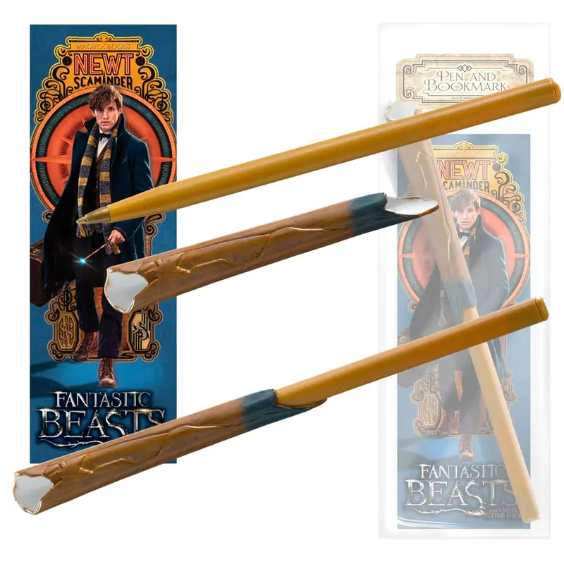 Fantastic Beasts Newt Scamander wand pen and bookmark product photo