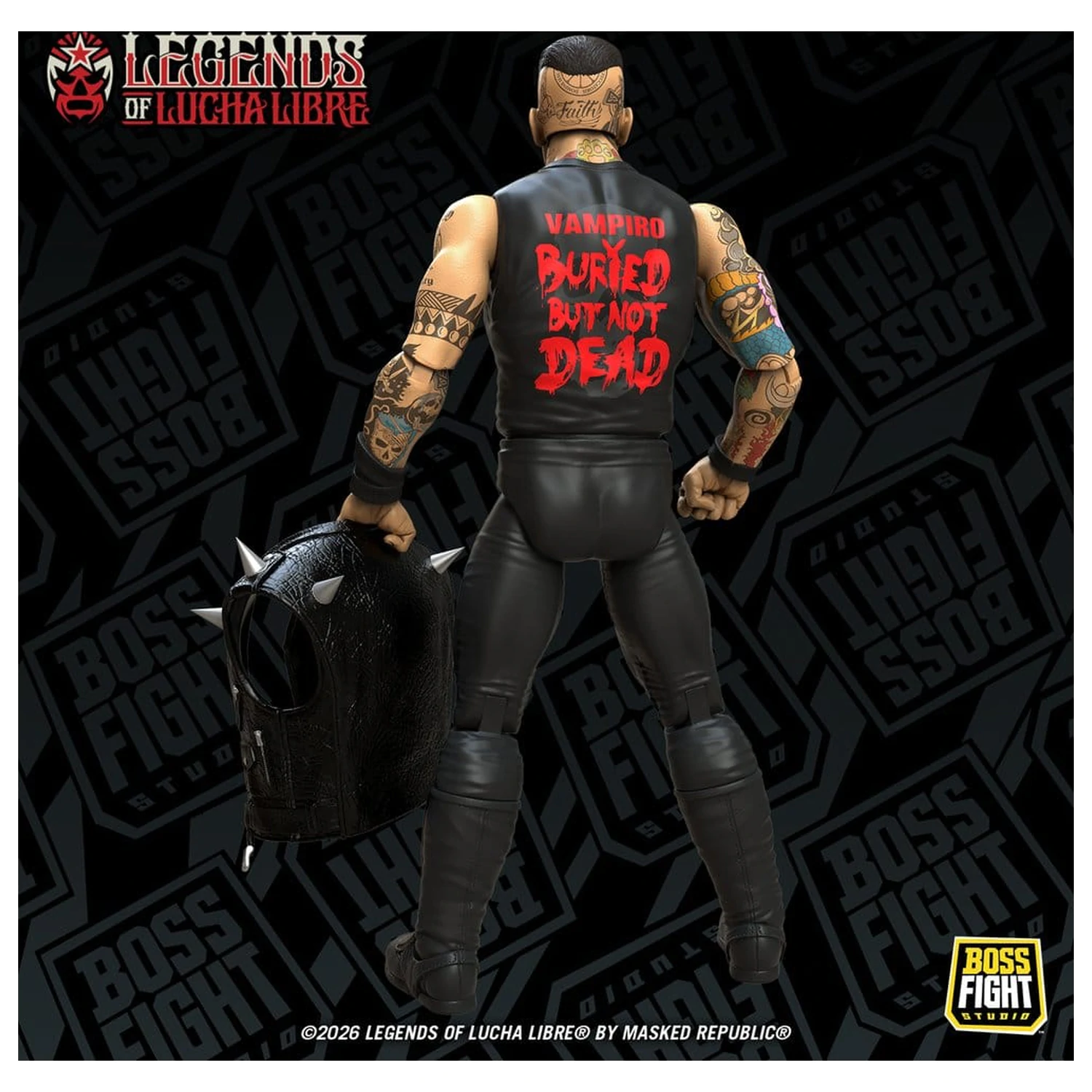 Legends of Lucha Libre Fanaticos Action Figure Vampiro Coffin Box Resurrected 15 cm product photo