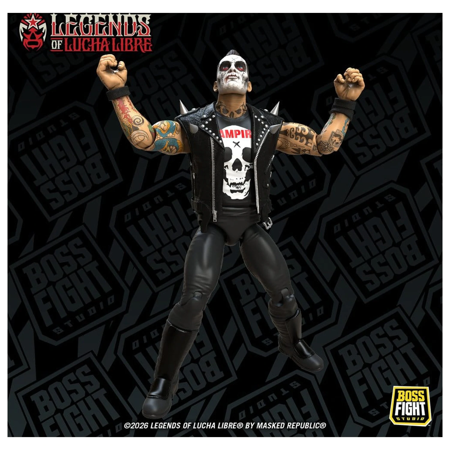 Legends of Lucha Libre Fanaticos Action Figure Vampiro Coffin Box Resurrected 15 cm product photo
