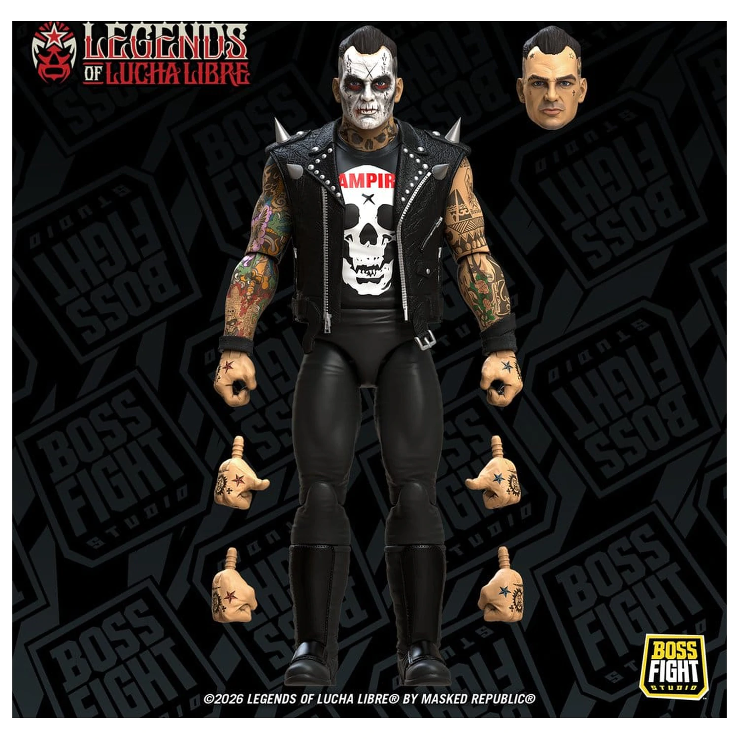 Legends of Lucha Libre Fanaticos Action Figure Vampiro Coffin Box Resurrected 15 cm product photo
