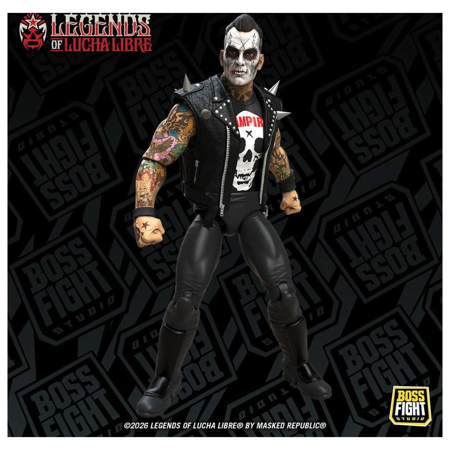 Legends of Lucha Libre Fanaticos Action Figure Vampiro Coffin Box Resurrected 15 cm product photo