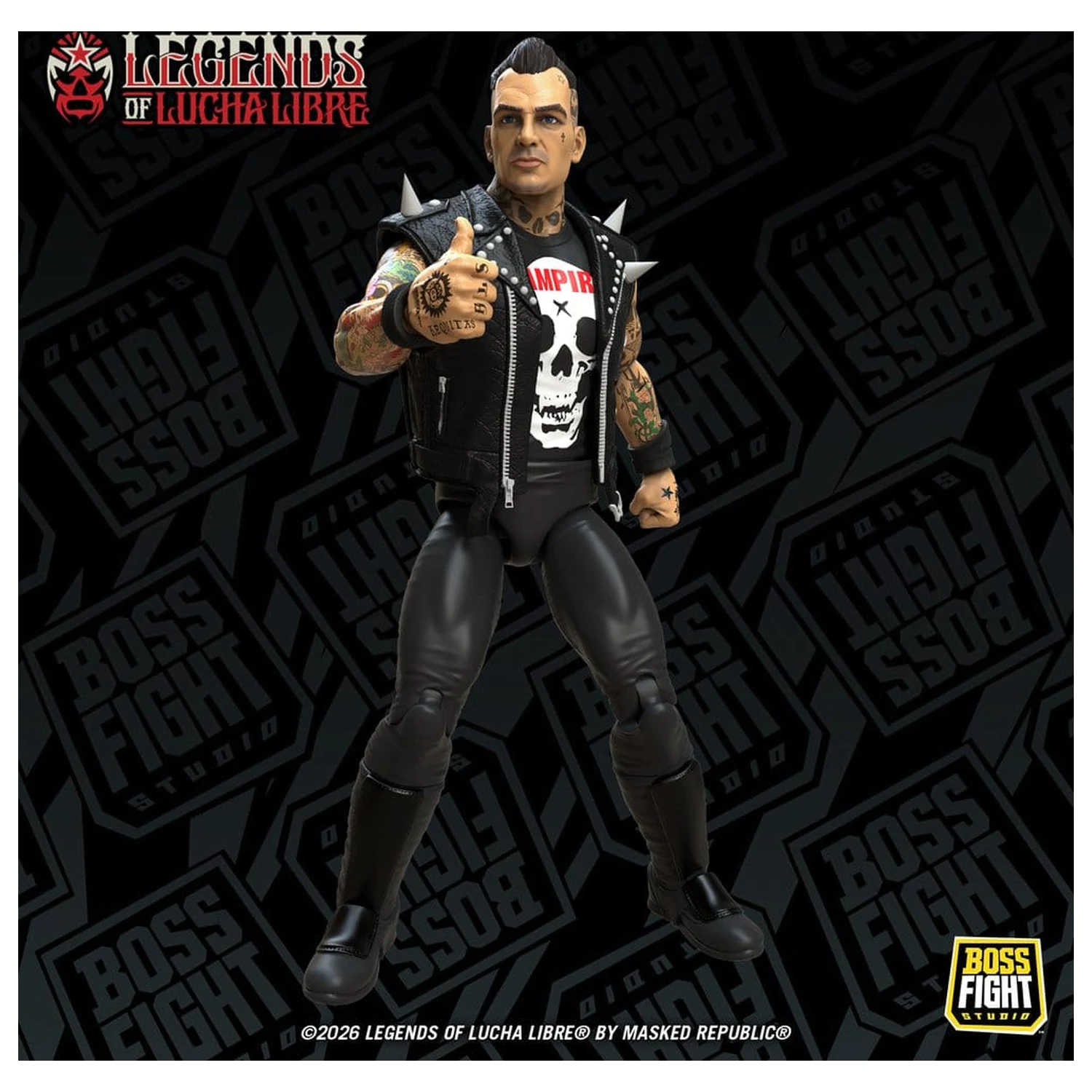 Legends of Lucha Libre Fanaticos Action Figure Vampiro Coffin Box Resurrected 15 cm product photo