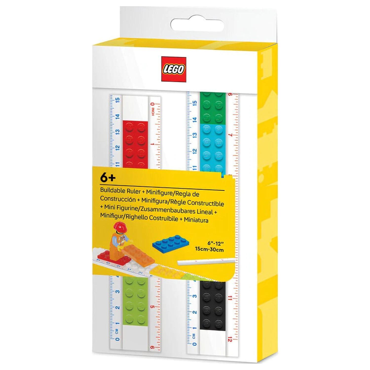 Lego Construction worker minifigure ruler product photo