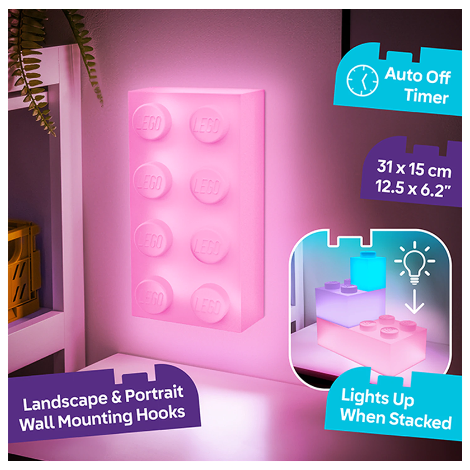 LEGO Pink brick 4x2 brick Light 31x15 cm product photo