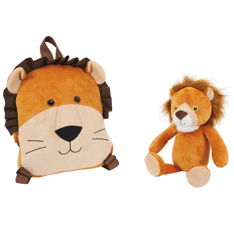 Lenny Lion reversible backpack with plush toy 25cm product photo