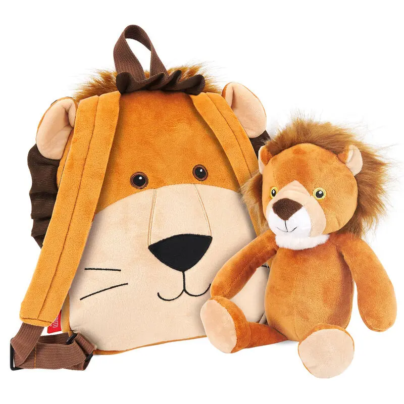 Lenny Lion reversible backpack with plush toy 25cm product photo