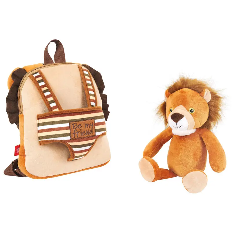 Lenny Lion reversible backpack with plush toy 25cm product photo