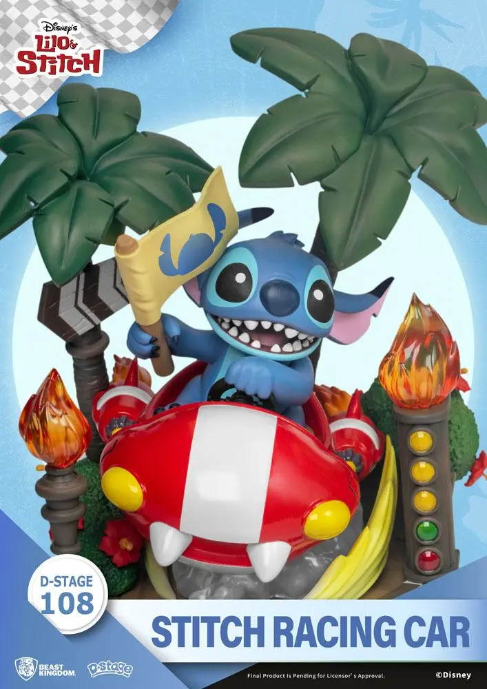 Lilo &amp; Stitch D-Stage PVC Diorama Stitch Racing Car Closed Box Version 15 cm product photo