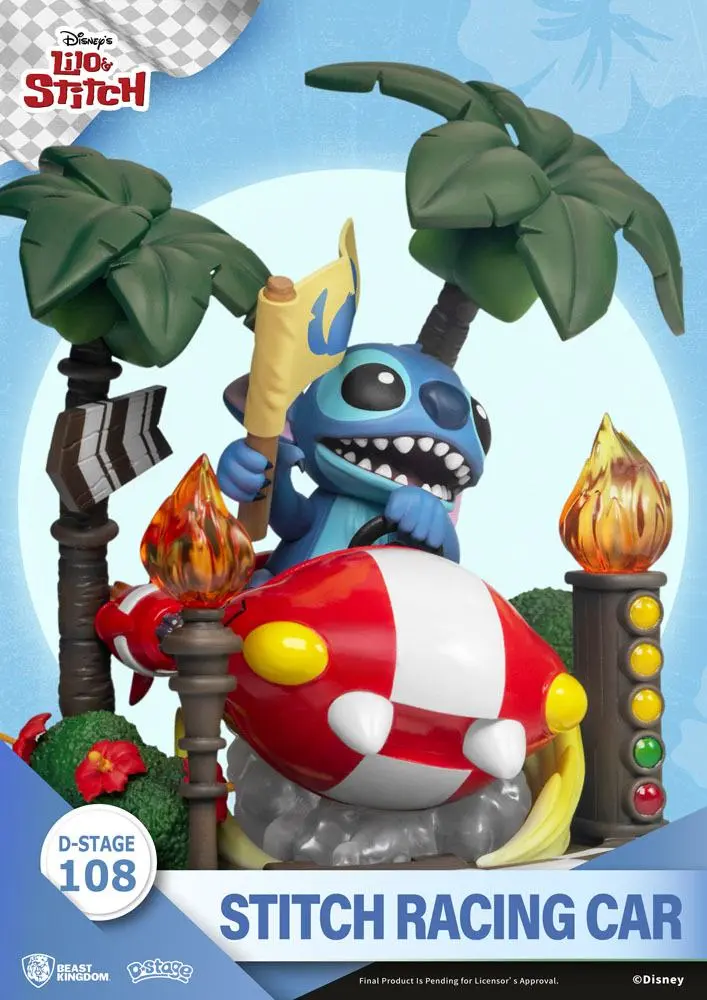 Lilo &amp; Stitch D-Stage PVC Diorama Stitch Racing Car 15 cm product photo