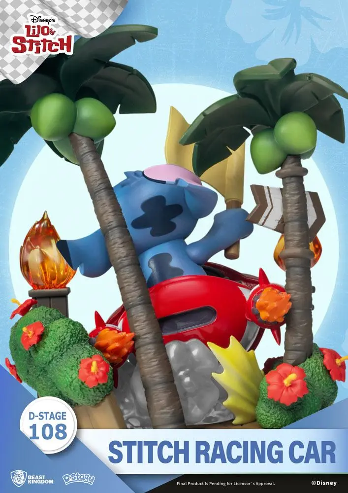 Lilo &amp; Stitch D-Stage PVC Diorama Stitch Racing Car 15 cm product photo