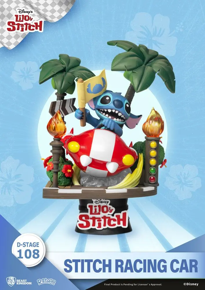 Lilo &amp; Stitch D-Stage PVC Diorama Stitch Racing Car 15 cm product photo