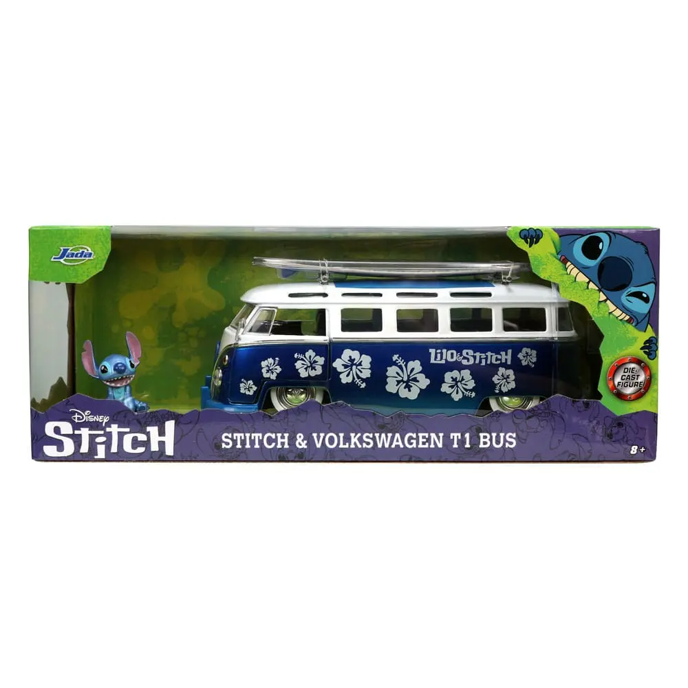 Lilo &amp; Stitch Hollywood Rides Diecast Model 1/24 1962 VW Bus with Stitch Figur product photo