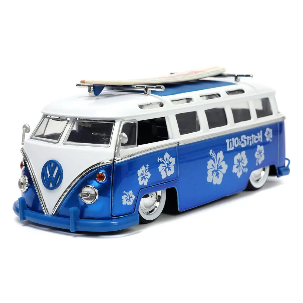 Lilo &amp; Stitch Hollywood Rides Diecast Model 1/24 1962 VW Bus with Stitch Figur product photo