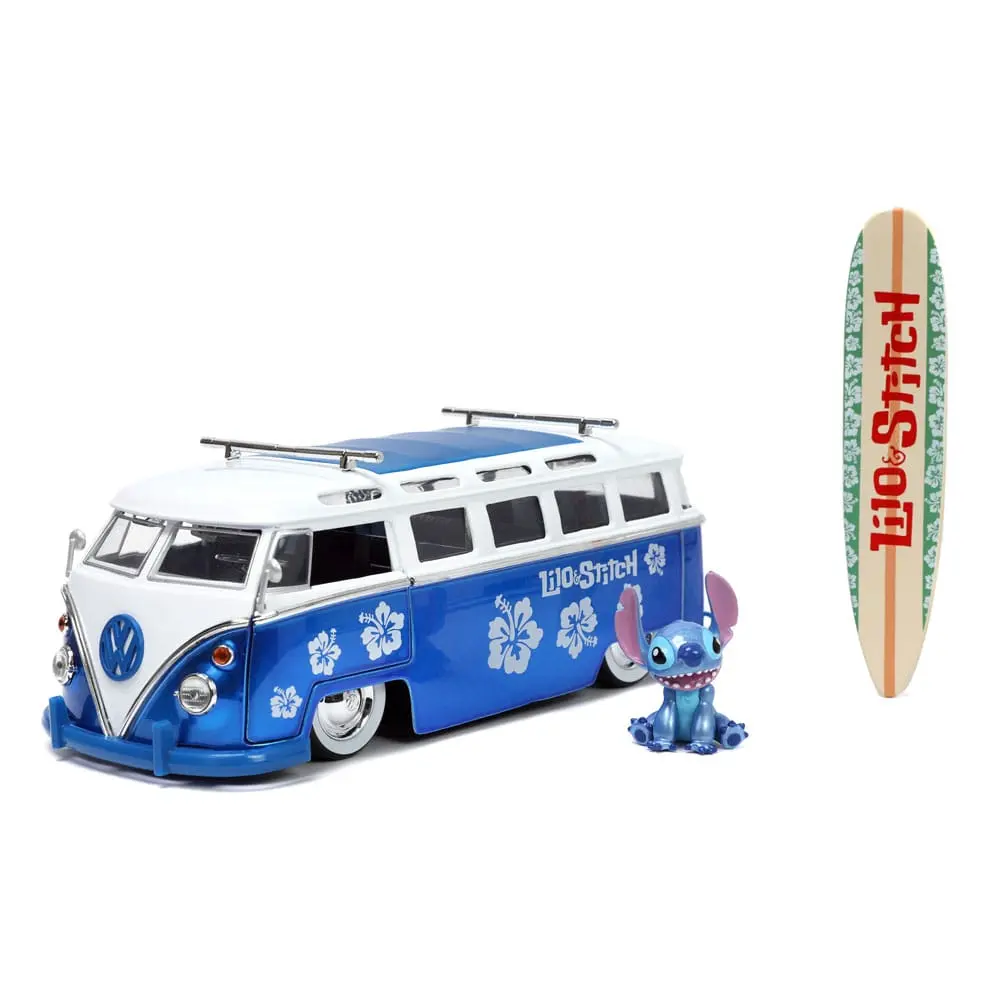 Lilo &amp; Stitch Hollywood Rides Diecast Model 1/24 1962 VW Bus with Stitch Figur product photo