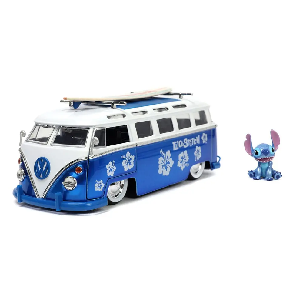 Lilo &amp; Stitch Hollywood Rides Diecast Model 1/24 1962 VW Bus with Stitch Figur product photo