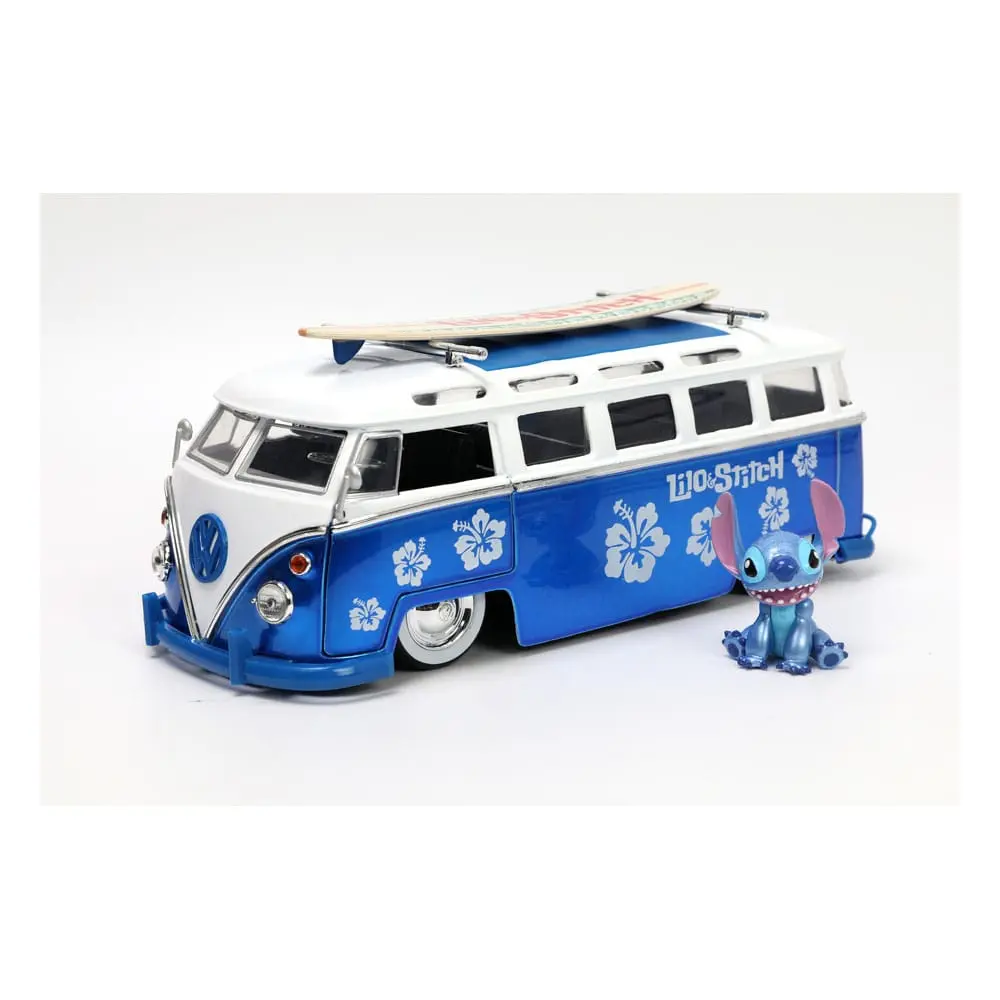 Lilo &amp; Stitch Hollywood Rides Diecast Model 1/24 1962 VW Bus with Stitch Figur product photo