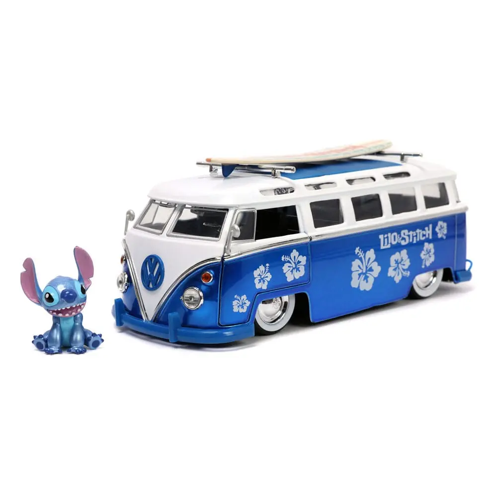 Lilo &amp; Stitch Hollywood Rides Diecast Model 1/24 1962 VW Bus with Stitch Figur product photo