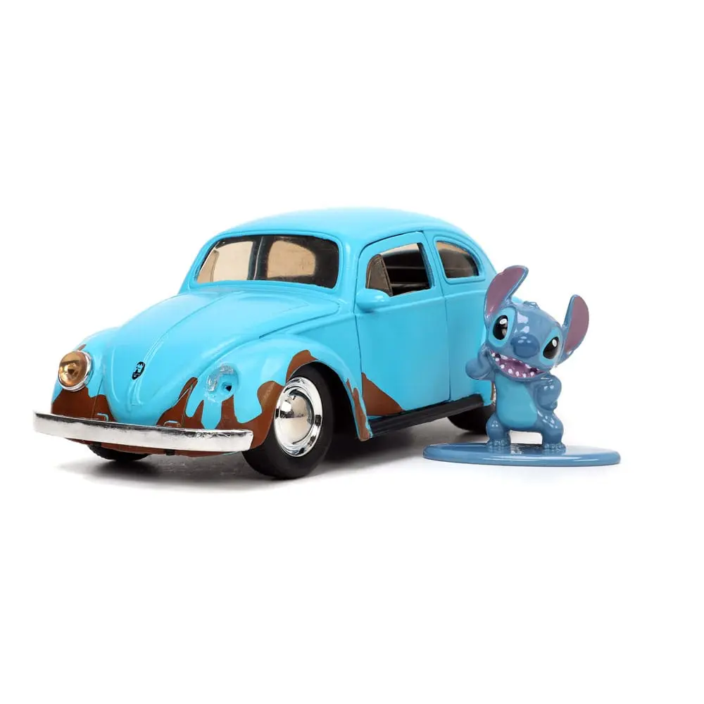 Lilo &amp; Stitch Hollywood Rides Diecast Model 1/32 Blue Volkswagen Beetle with Figure product photo