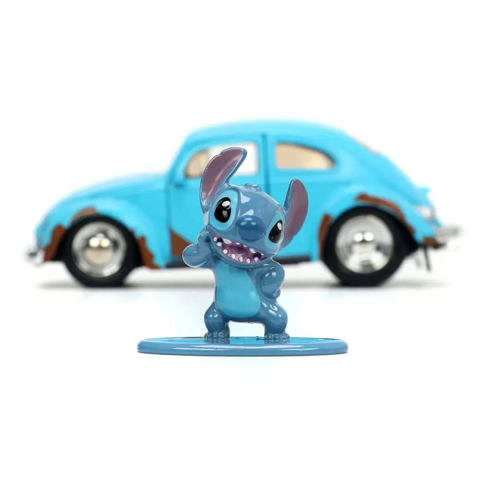 Lilo &amp; Stitch Hollywood Rides Diecast Model 1/32 Blue Volkswagen Beetle with Figure product photo