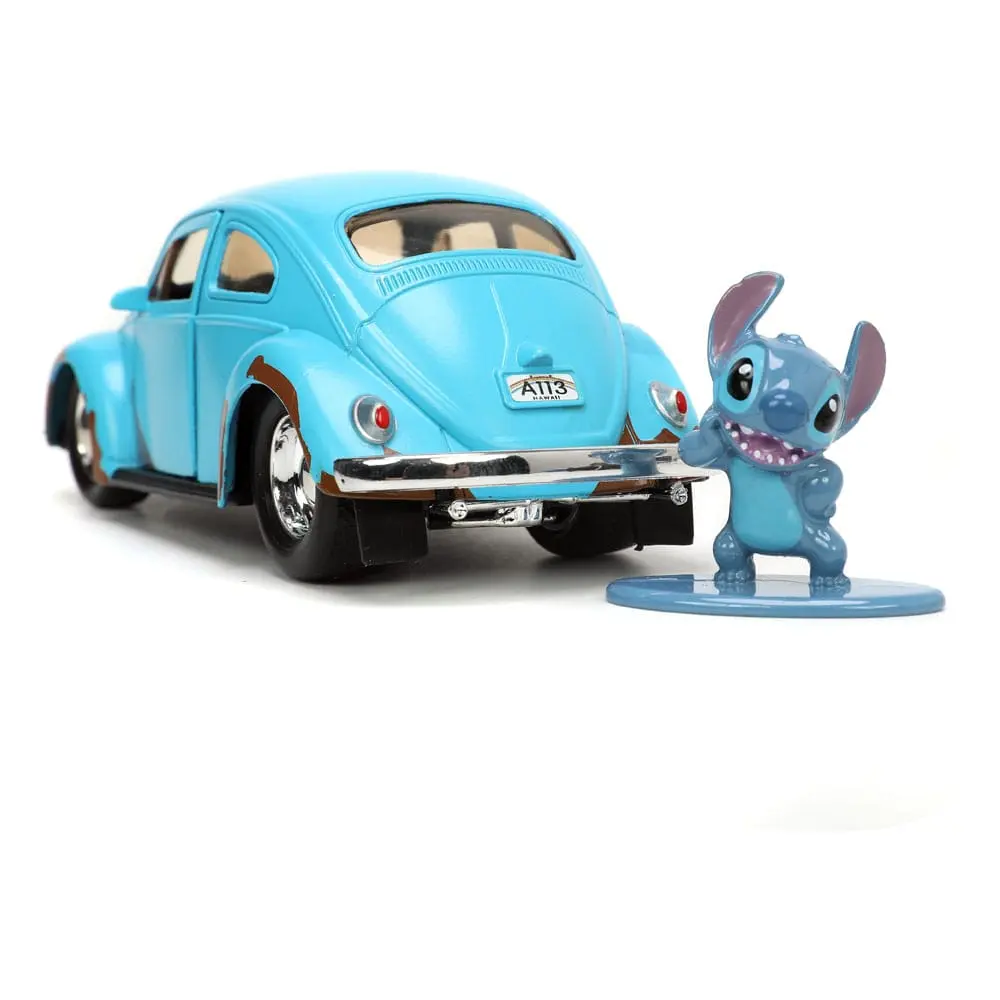 Lilo &amp; Stitch Hollywood Rides Diecast Model 1/32 Blue Volkswagen Beetle with Figure product photo