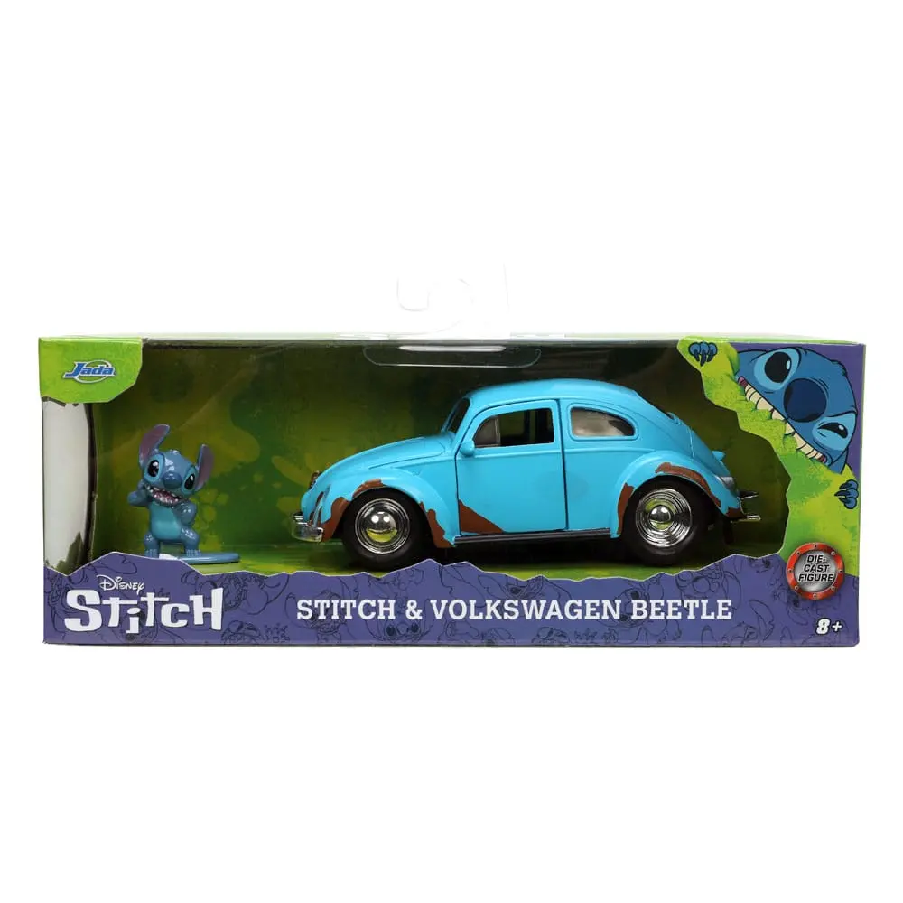 Lilo &amp; Stitch Hollywood Rides Diecast Model 1/32 Blue Volkswagen Beetle with Figure product photo
