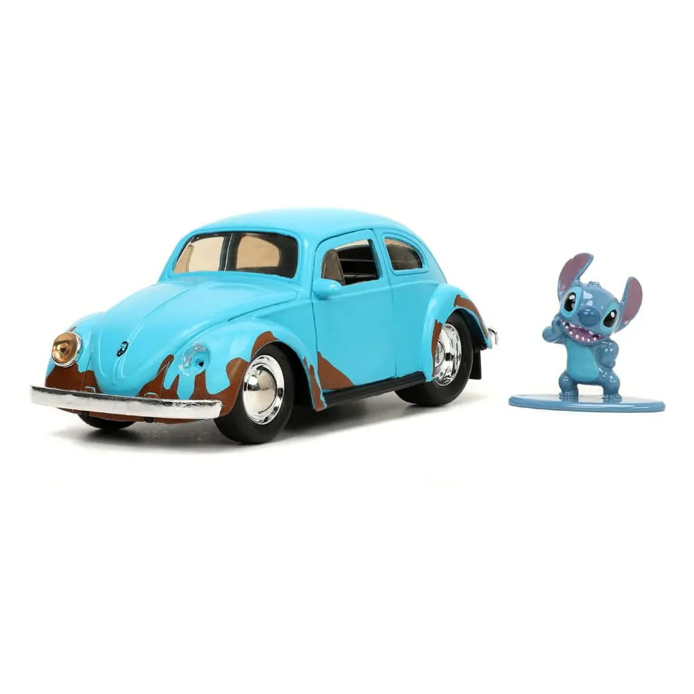 Lilo &amp; Stitch Hollywood Rides Diecast Model 1/32 Blue Volkswagen Beetle with Figure product photo
