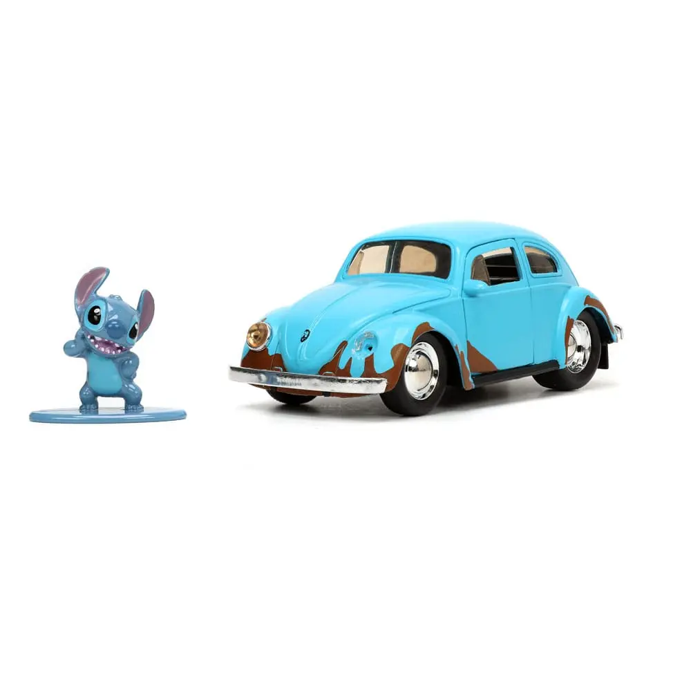 Lilo &amp; Stitch Hollywood Rides Diecast Model 1/32 Blue Volkswagen Beetle with Figure product photo