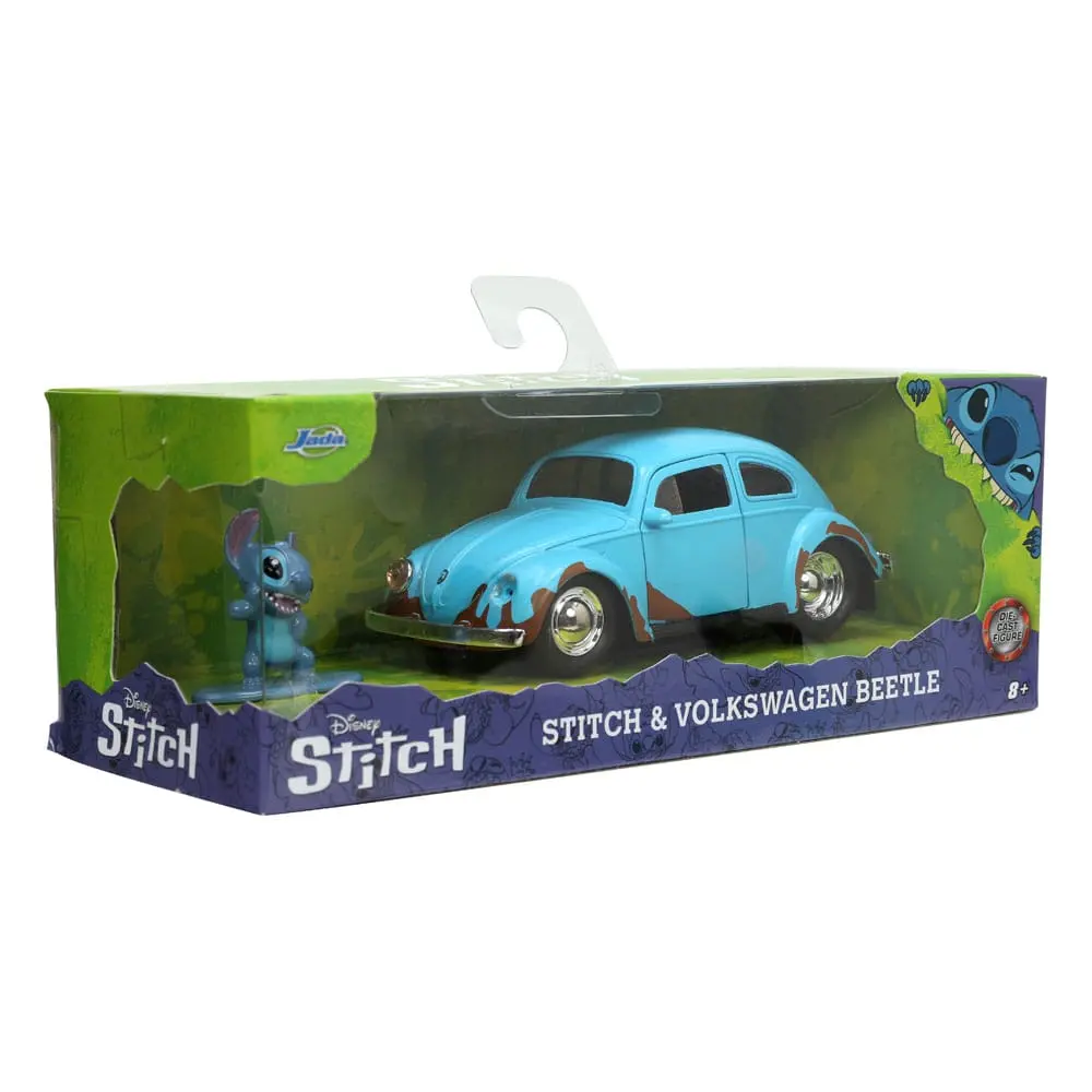 Lilo &amp; Stitch Hollywood Rides Diecast Model 1/32 Blue Volkswagen Beetle with Figure product photo