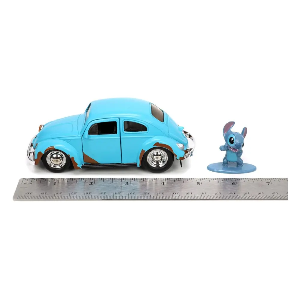 Lilo &amp; Stitch Hollywood Rides Diecast Model 1/32 Blue Volkswagen Beetle with Figure product photo