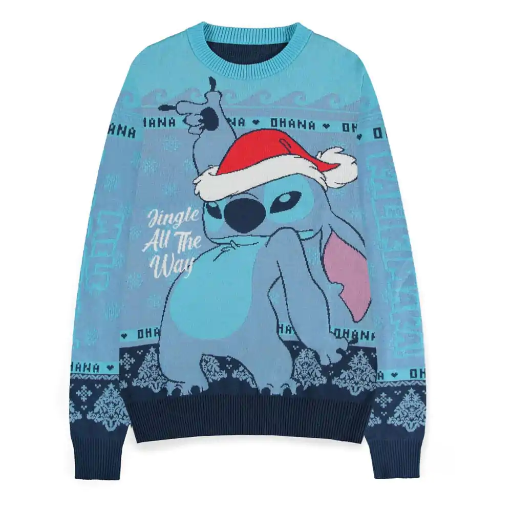 Lilo & Stitch Sweatshirt Christmas Jumper Stitch Blue product photo