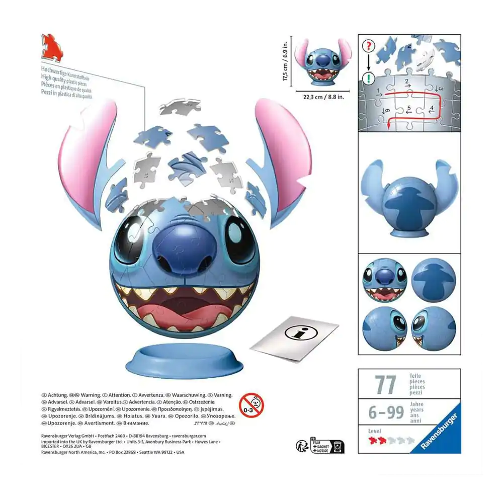 Lilo & Stitch 3D Puzzle Ball with Ears Stitch (72 pieces) product photo