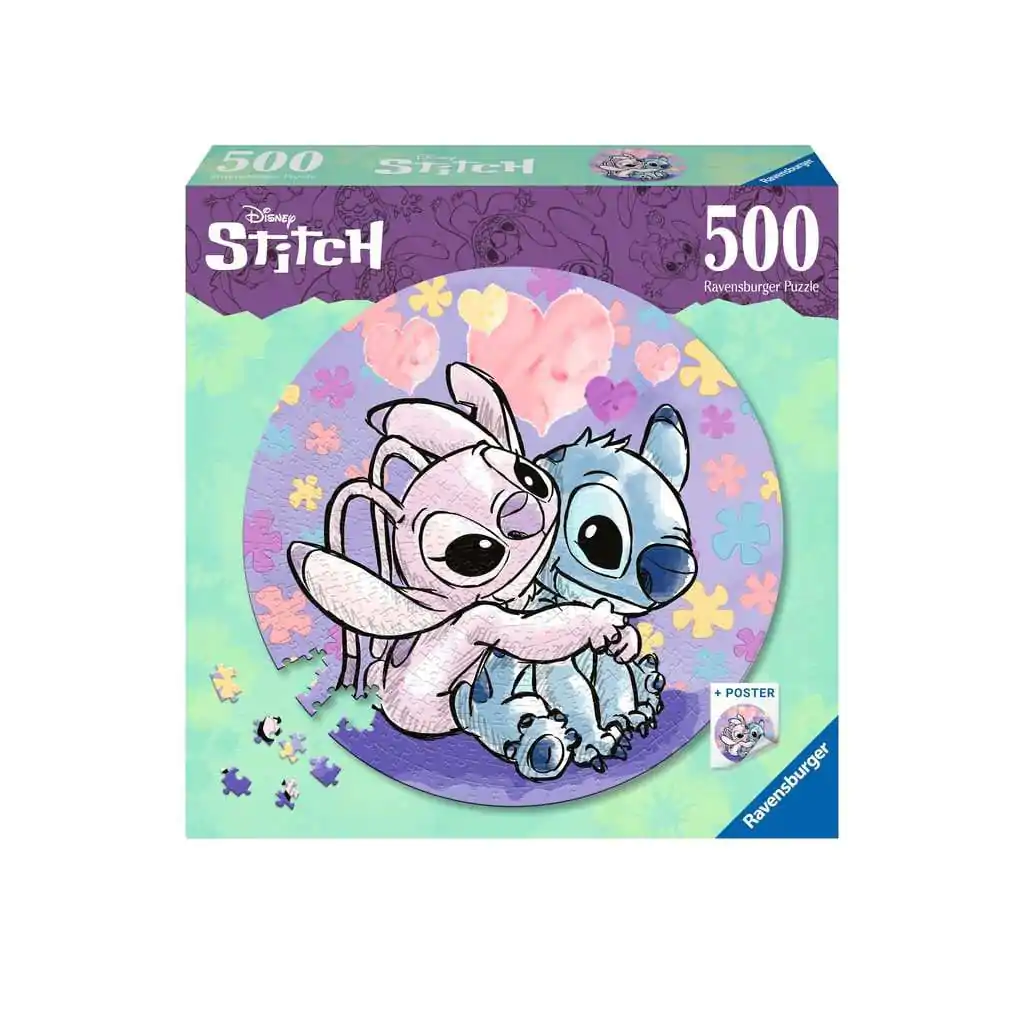 Lilo & Stitch Round Jigsaw Puzzle Stitch (500 pieces) termékfotó